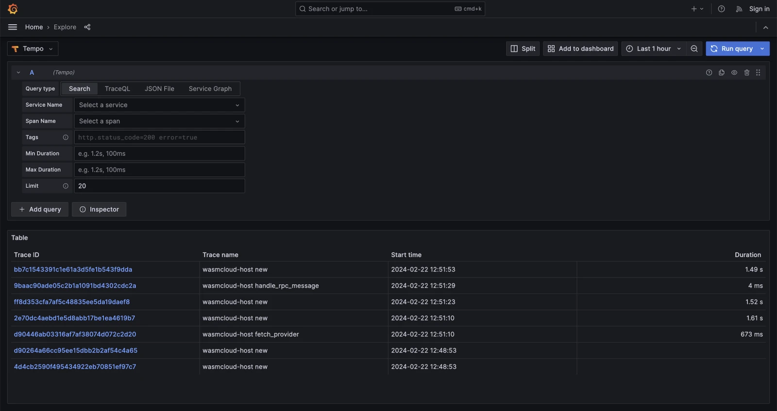 Tempo interface